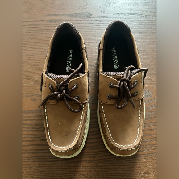 Boy’s Sperry Top Sider Boat Shoes Lanyard Brown Size 3 - Picture 6 of 11